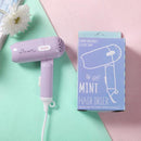 450W Dormitory Small Power Portable Travel Mini Folding Cartoon Hair Dryer, 220V CN Plug(Black)