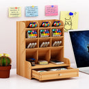 Children Student Multifunctional Wooden Desktop Storage Pen Holder Hand Account Tape Stationery(B11 Cherry Wood)