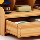 Children Student Multifunctional Wooden Desktop Storage Pen Holder Hand Account Tape Stationery(B11 Cherry Wood)