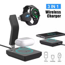For Samsung Galaxy Watch 4 / 4 Classic / 3 / Active 2 Earphone Phone Wireless Charger