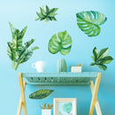 Summer Tropical Green Plant Leaves Living Room TV Wall Refrigerator Closet Decorative Wall Stickers