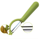 4 PCS Stainless Steel Round Handle Peeler Sugar Cane Scraper Fruit Plane(Blue)