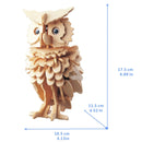 3D Wooden Owl Puzzle Jigsaw Woodcraft Kit DIY Construction Puzzle Toys for Children(Original Color)