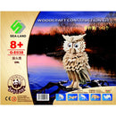3D Wooden Owl Puzzle Jigsaw Woodcraft Kit DIY Construction Puzzle Toys for Children(Original Color)