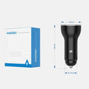 QIAKEY QK505L Dual Ports Fast Charge Car Charger(Black)