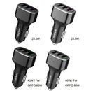 QIAKEY GT680 3 USB Ports Fast Charge Car Charger(Black)