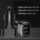QIAKEY GT680 3 USB Ports Fast Charge Car Charger(Black)