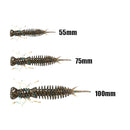 15 PCS 8-color Larvae Silicone Soft Bait Lure Bait, Size:55MM(Silver)