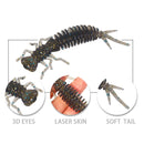 15 PCS 8-color Larvae Silicone Soft Bait Lure Bait, Size:55MM(Silver)