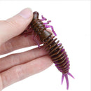 15 PCS 8-color Larvae Silicone Soft Bait Lure Bait, Size:75MM(Blue)