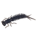 15 PCS 8-color Larvae Silicone Soft Bait Lure Bait, Size:75MM(Black)