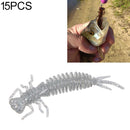 15 PCS 8-color Larvae Silicone Soft Bait Lure Bait, Size:75MM(Silver)