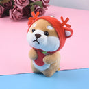 Plush Akita Car Keychain Cute Cartoon Shiba Inu Dog Backpack Charm Doll Gift(Sika Deer Shiba Inu)