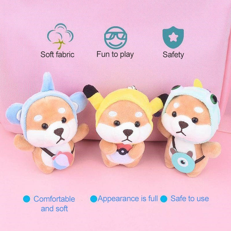 Plush Akita Car Keychain Cute Cartoon Shiba Inu Dog Backpack Charm Doll Gift(Sika Deer Shiba Inu)