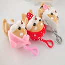 Plush Akita Car Keychain Cute Cartoon Shiba Inu Dog Backpack Charm Doll Gift(Sika Deer Shiba Inu)