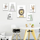 Nursery Wall Art Poster Animal Painting Kids Bedroom Decoration, Size:15x20cm(Zebra)