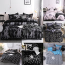 Luxury Bedding Black Marble Pattern Set Sanded Printed Quilt Cover Pillowcase, Size:220x240 cm(Ouni)
