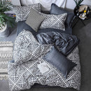 Luxury Bedding Black Marble Pattern Set Sanded Printed Quilt Cover Pillowcase, Size:220x240 cm(Mochi)