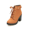 Fashion Square High Heels Solid Color Sneakers Women Snow Boots, Shoe Size:38(Yellow)