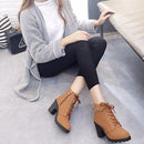 Fashion Square High Heels Solid Color Sneakers Women Snow Boots, Shoe Size:38(Yellow)