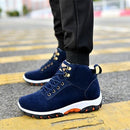 Men Snow Boots Warm Fur Winter Boots Men Winter Boots, Shoe Size:42(Blue)