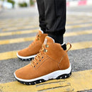 Men Snow Boots Warm Fur Winter Boots Men Winter Boots, Shoe Size:42(Yellow)