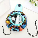 Large Capacity Lazy Cosmetic Bag Sequin Makeup Bag Drawstring Storage Bag(Red Gold)