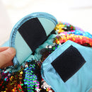 Large Capacity Lazy Cosmetic Bag Sequin Makeup Bag Drawstring Storage Bag(Red Gold)