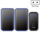 CACAZI A68-2 One to Two Wireless Remote Control Electronic Doorbell Home Smart Digital Wireless Doorbell, Style:EU Plug(Black)