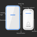 CACAZI A68-2 One to Two Wireless Remote Control Electronic Doorbell Home Smart Digital Wireless Doorbell, Style:EU Plug(Black)