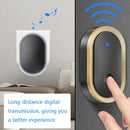 CACAZI A99 Home Smart Remote Control Doorbell Elderly Pager, Style:EU Plug(Black Gold)