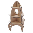 Three-dimensional Assembled Rocket Model Kids Wooden Toy Shelf Home Room Decorations