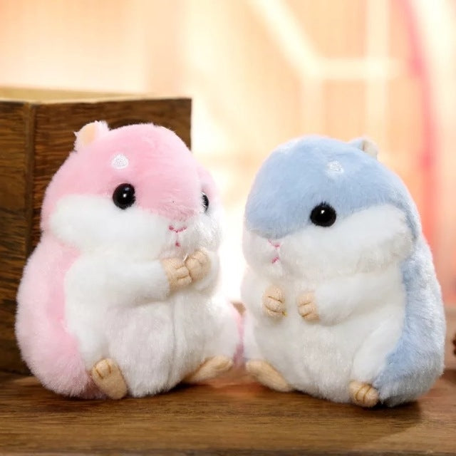 Cute Hamster Keychain Bag Pendant Plush Doll(Light Blue)