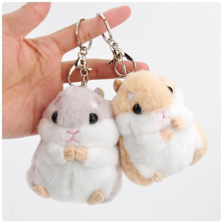 Cute Hamster Keychain Bag Pendant Plush Doll(Light Blue)