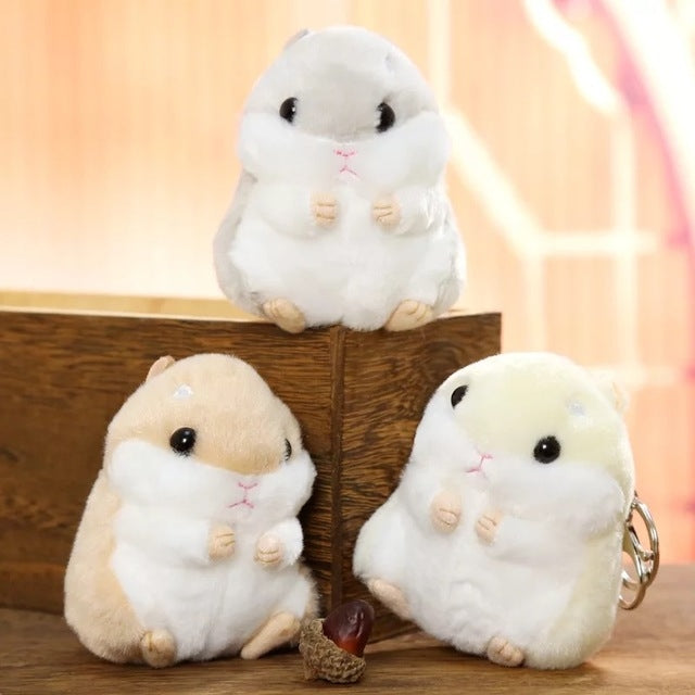 Cute Hamster Keychain Bag Pendant Plush Doll(Light Brown)