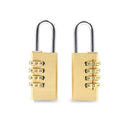 2 PCS Four-digit Brass Code Padlock Security Gym Door Lock, Size:73 x 30 x 16 mm(Brass)