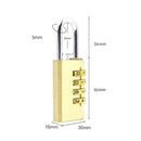 2 PCS Four-digit Brass Code Padlock Security Gym Door Lock, Size:73 x 30 x 16 mm(Brass)