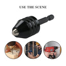 Hex Shank Mini Drill Chuck Conversion Three Jaw Chuck Power Tool, Model:Hex Shank Black Chuck (0.3-3.6mm)