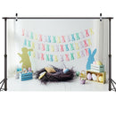 2.1m x 1.5m Easter Bunny Children Birthday Party Cartoon Photography Background Cloth(W-117)