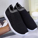 Large Size The Trend Of Women Shoes Wild Sports Leisure Flying Running Shoes, Shoe Size:39(Black)