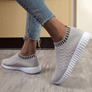 Large Size The Trend Of Women Shoes Wild Sports Leisure Flying Running Shoes, Shoe Size:39(Grey)
