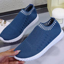 Large Size The Trend Of Women Shoes Wild Sports Leisure Flying Running Shoes, Shoe Size:41(Blue)