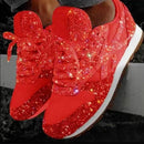 Autumn and Winter Sponge Sequins Breathable Platform Sports Shoes, Size:43(Pink)