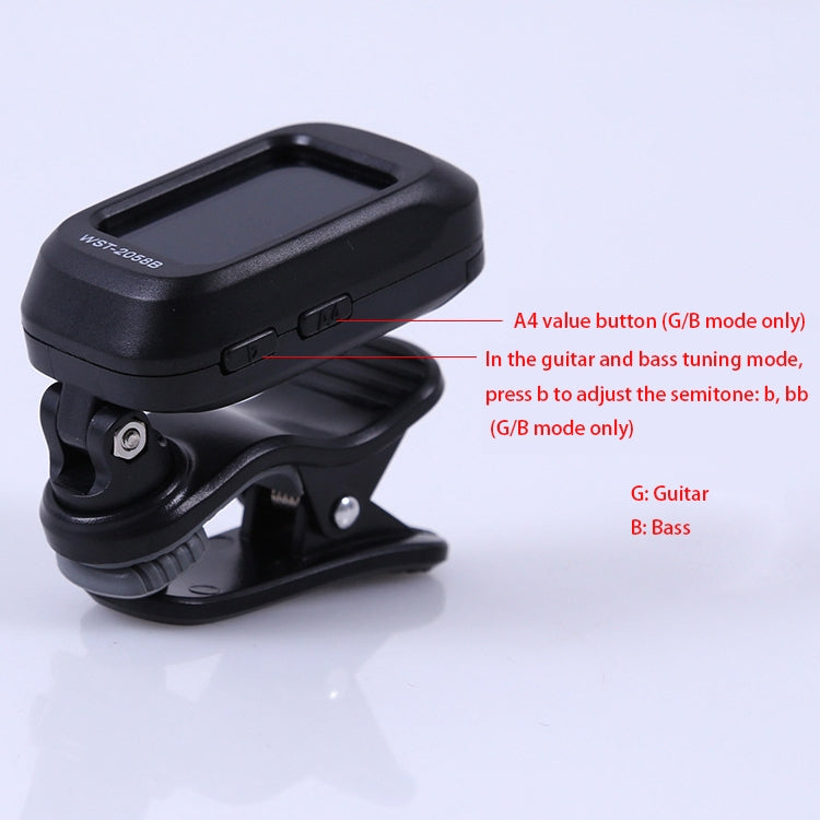 Little Angel WST-2058B Guitar Capo Electronic Tuner, Size:5Ã—3.7Ã—2.7cm(Black)