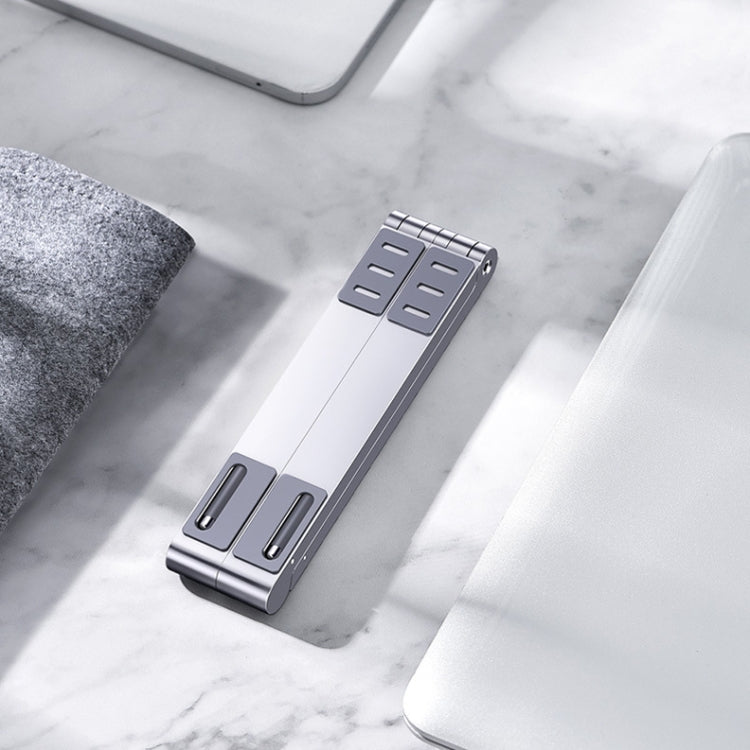 Oatsbasf 03040 Metal Mini Notebook Stand Aluminum Alloy Computer Cooling Folding Bracket(Silver)