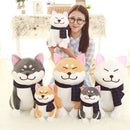 Couple Scarf Shiba Inu Dog Plush Toy, Color: Brown, Size:45cm
