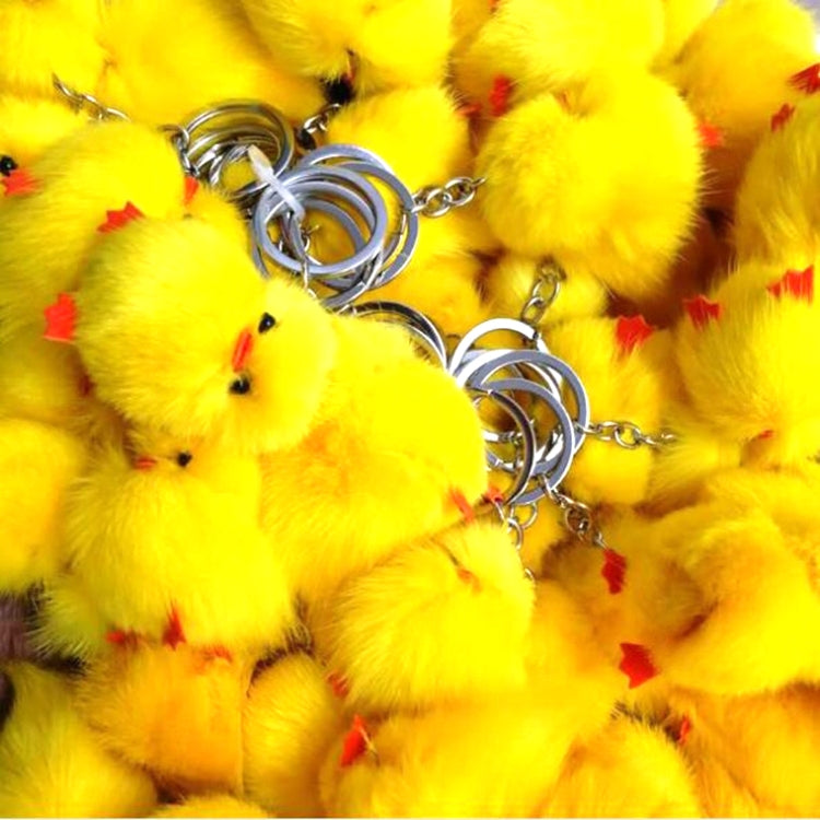 2 PCS Duckling Pendant Water Mink Chick Keychain Real Hair Pendant Bag Accessories Small Jewelry(Mink Hair)