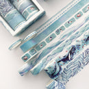 8 Roll / Box Paper Tape Basic Handbook Material Set Small Fresh Girl DIY Decorative Tape Antique Hand Account Sticker( Blue Rhythm)