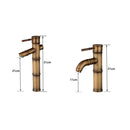 Antique Retro Hot Cold Water Bathroom Counter Basin Bamboo Waterfall Basin Copper Faucet, Specifications:Early 3 Knots