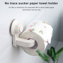 Toilet Paper Holder Suction Cup Wall Mount Removable Rack(Black)